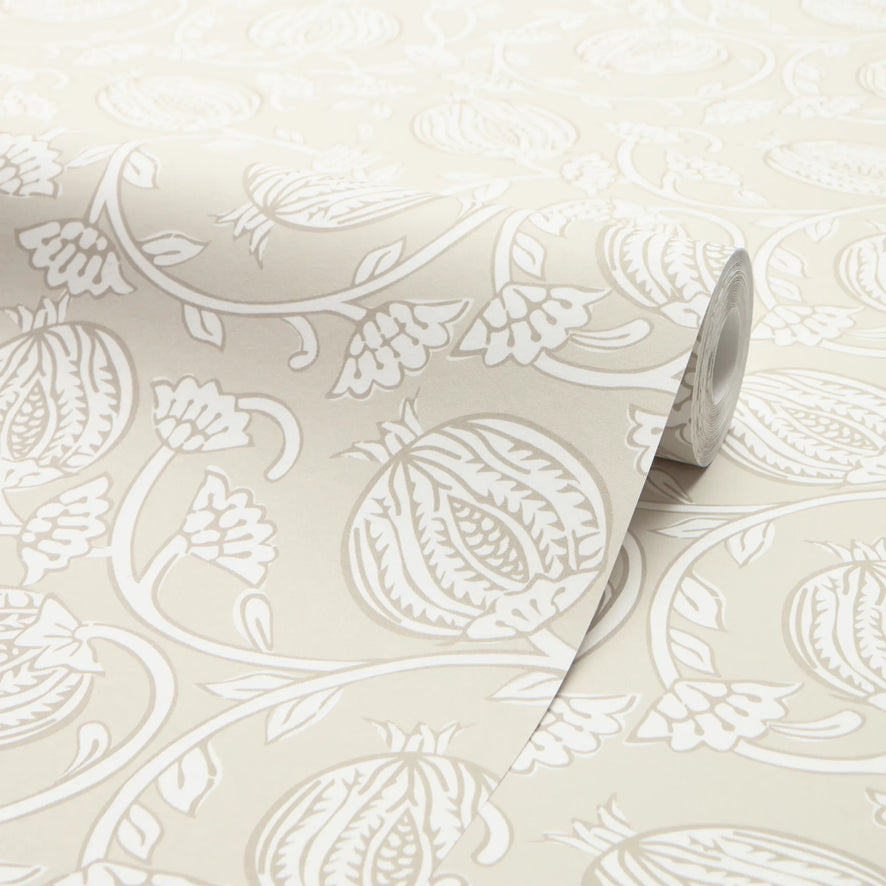 Pomegranate Passion Wallpaper in Almond Latte