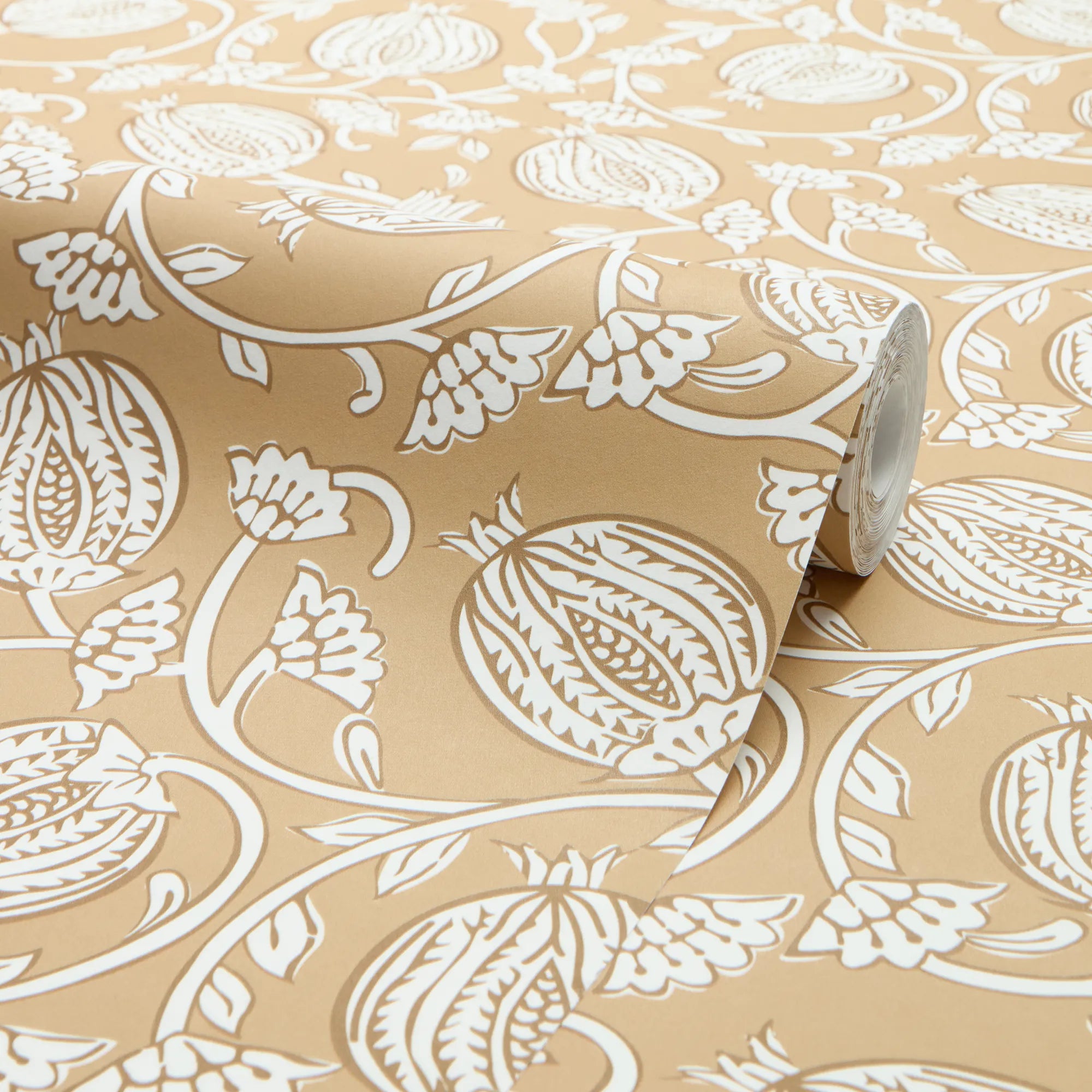 Pomegranate Passion Wallpaper in Caramel Latte