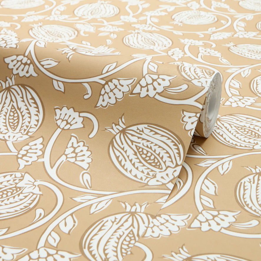 Pomegranate Passion Wallpaper in Caramel Latte