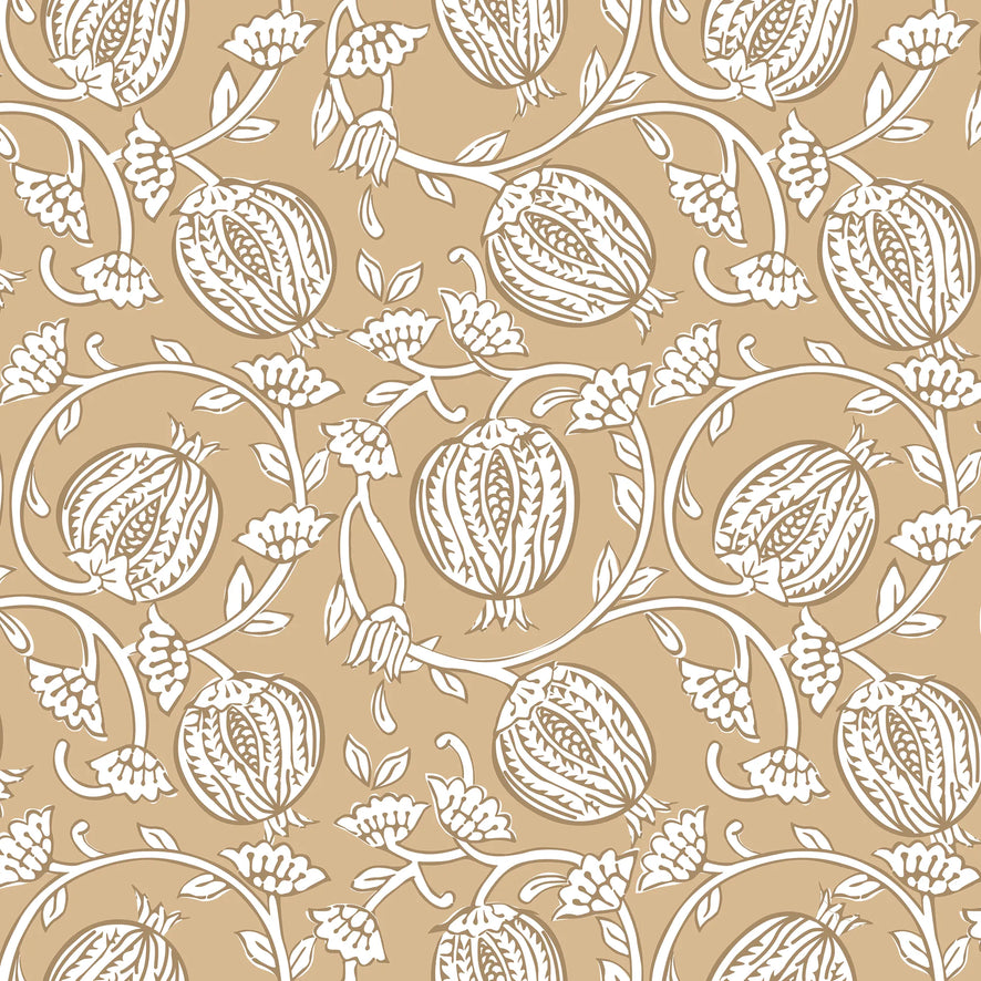 Pomegranate Passion Wallpaper in Caramel Latte