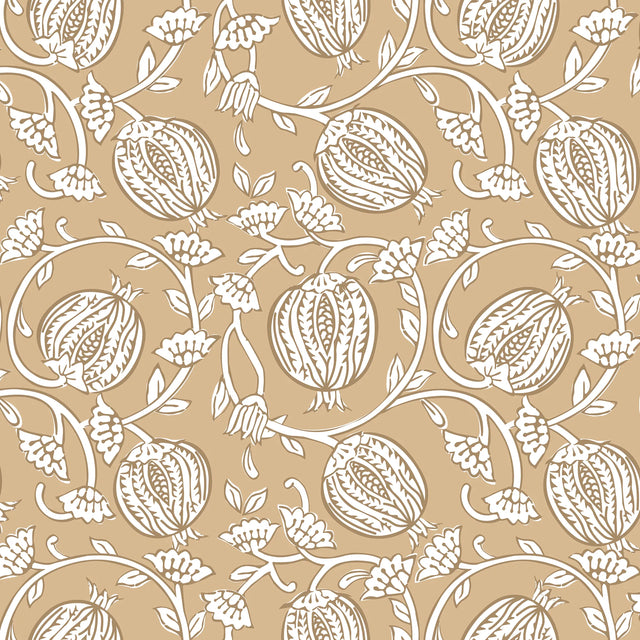 Pomegranate Passion Wallpaper in Caramel Latte