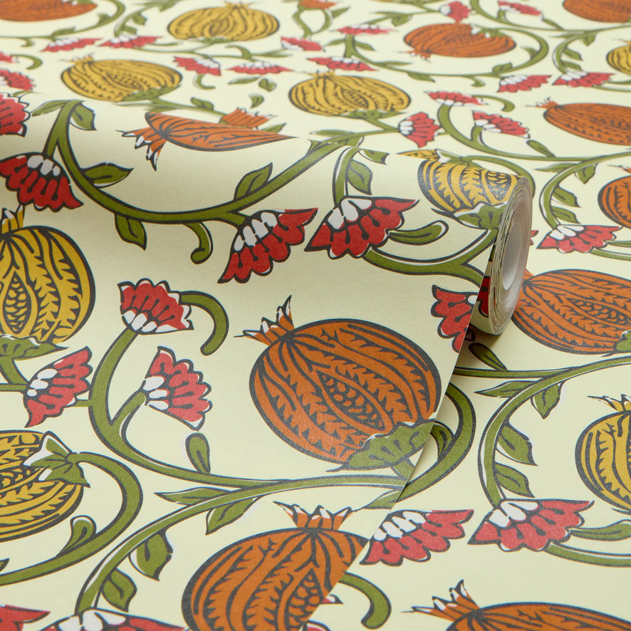 Pomegranate Passion Wallpaper in Cream