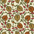 Pomegranate Passion Wallpaper in Cream