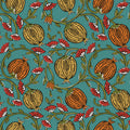 Pomegranate Passion Wallpaper in Teal