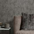 Pori Wallpaper in Grey with Silver Metallic