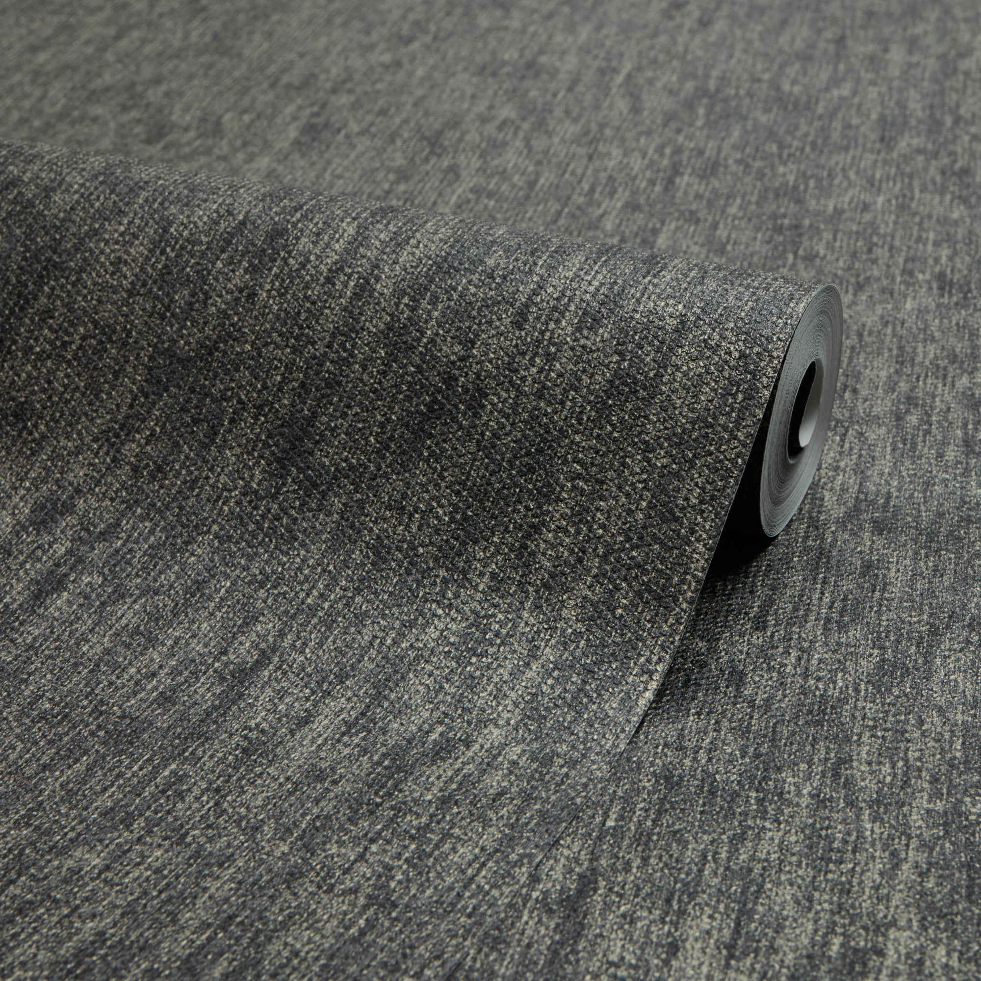 Porto Wallpaper in Black with Gold Metallic