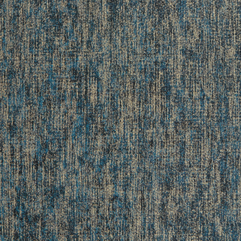 Porto Wallpaper in Denim Blue and Gold Metallic