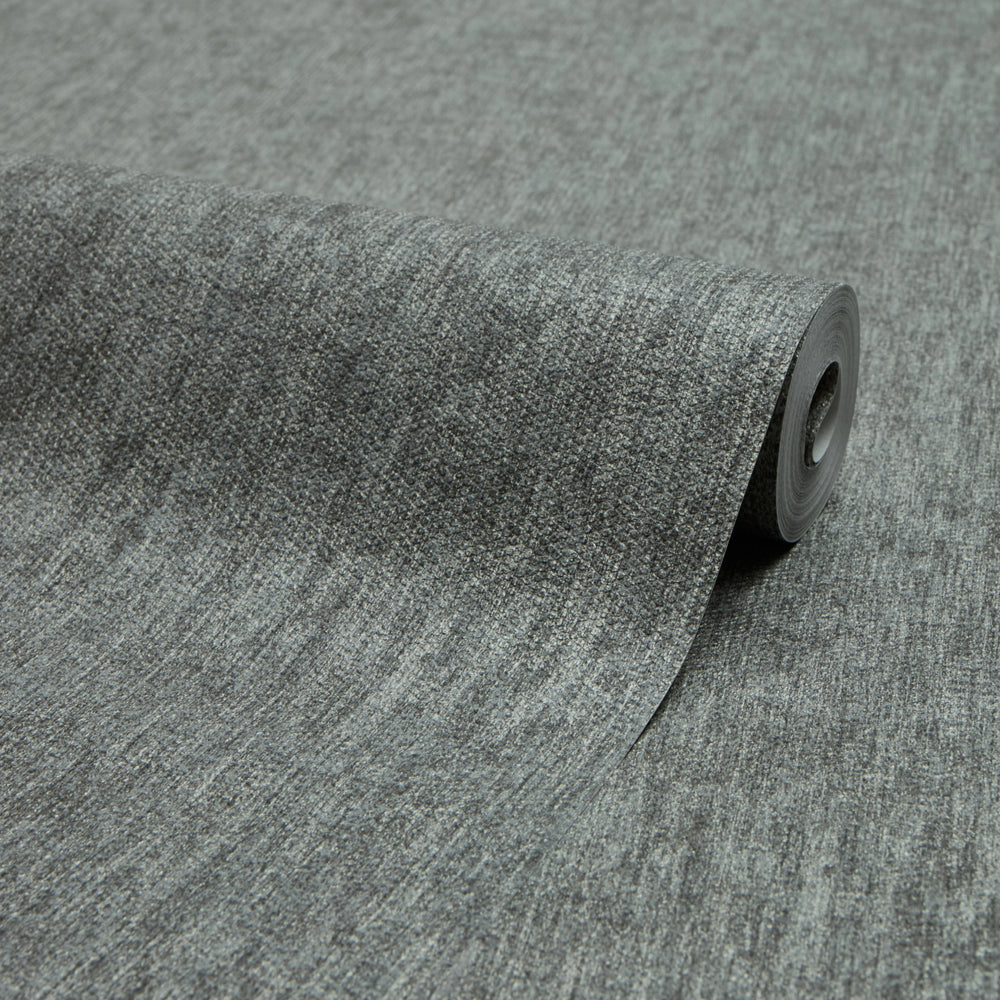 Porto Wallpaper in Grey with Silver Metallic