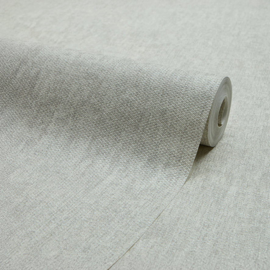 Porto Wallpaper in Light Grey with Silver Metallic