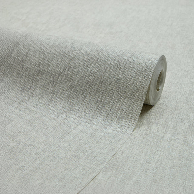 Porto Wallpaper in Light Grey with Silver Metallic