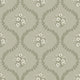 Posy Trellis Wallpaper in Cream on Organic Green