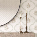 Posy Trellis Wallpaper in Vintage Pink and Sage