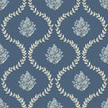 Posy Trellis Wallpaper in Cream on Navy