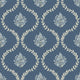 Posy Trellis Wallpaper in Cream on Navy