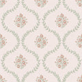 Posy Trellis Wallpaper in Vintage Pink and Sage