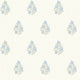 Posy Wallpaper in Blue and Sage on Cream