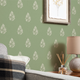 Posy Wallpaper in Cream on Pistachio