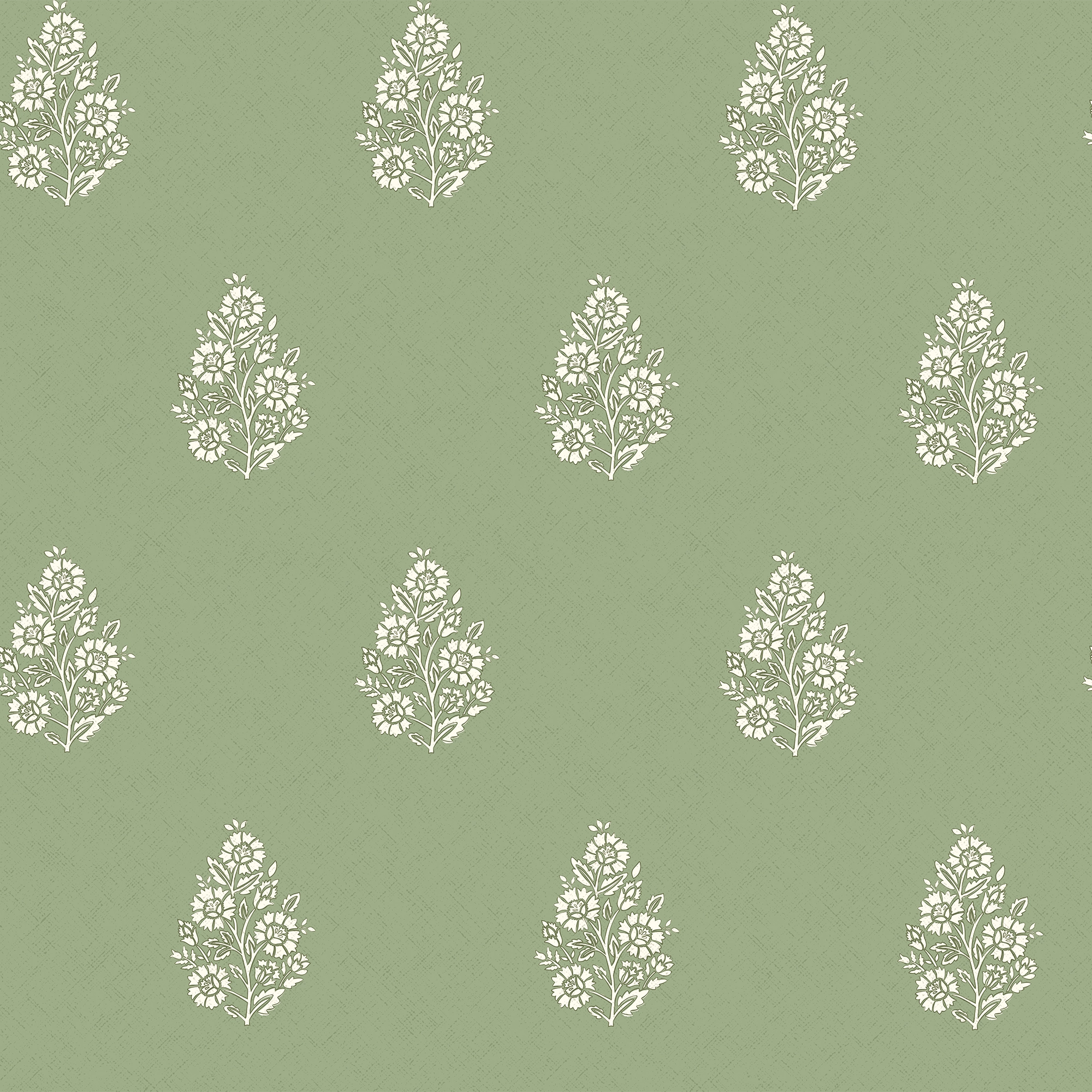 Posy Wallpaper in Cream on Pistachio