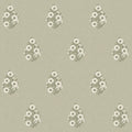 Posy Wallpaper in Cream on Organic Green