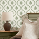 Posy Trellis Wallpaper in Pistachio on Cream