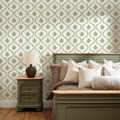 Posy Trellis Wallpaper in Pistachio on Cream