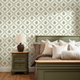 Posy Trellis Wallpaper in Pistachio on Cream