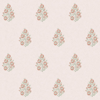 Posy Wallpaper in Vintage Pink and Sage