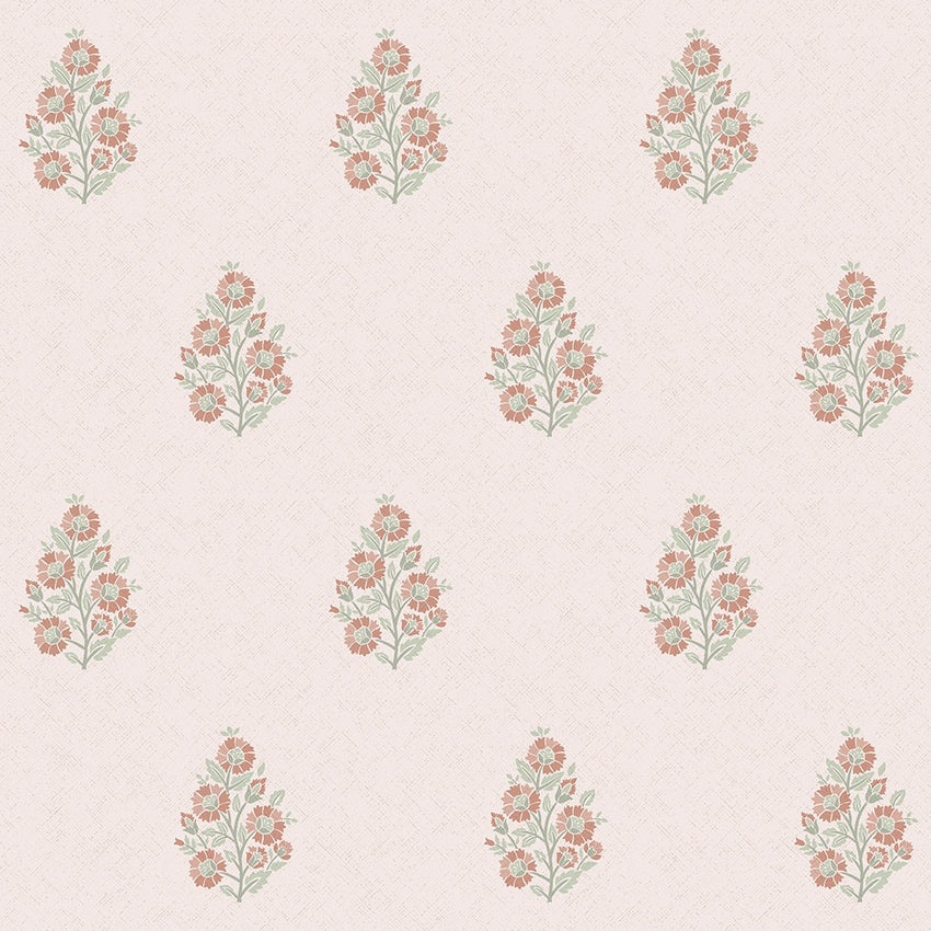 Posy Wallpaper in Vintage Pink and Sage