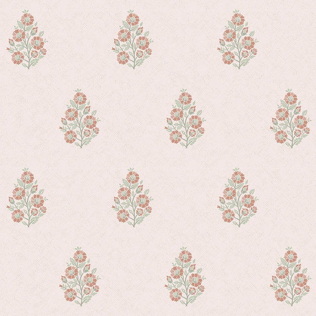 Posy Wallpaper in Vintage Pink and Sage