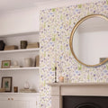 Pressed Petals Wallpaper in Lilacs on Cream