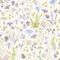 Pressed Petals Wallpaper in Lilacs on Cream