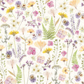 Pressed Petals Wallpaper in Pastels on Cream