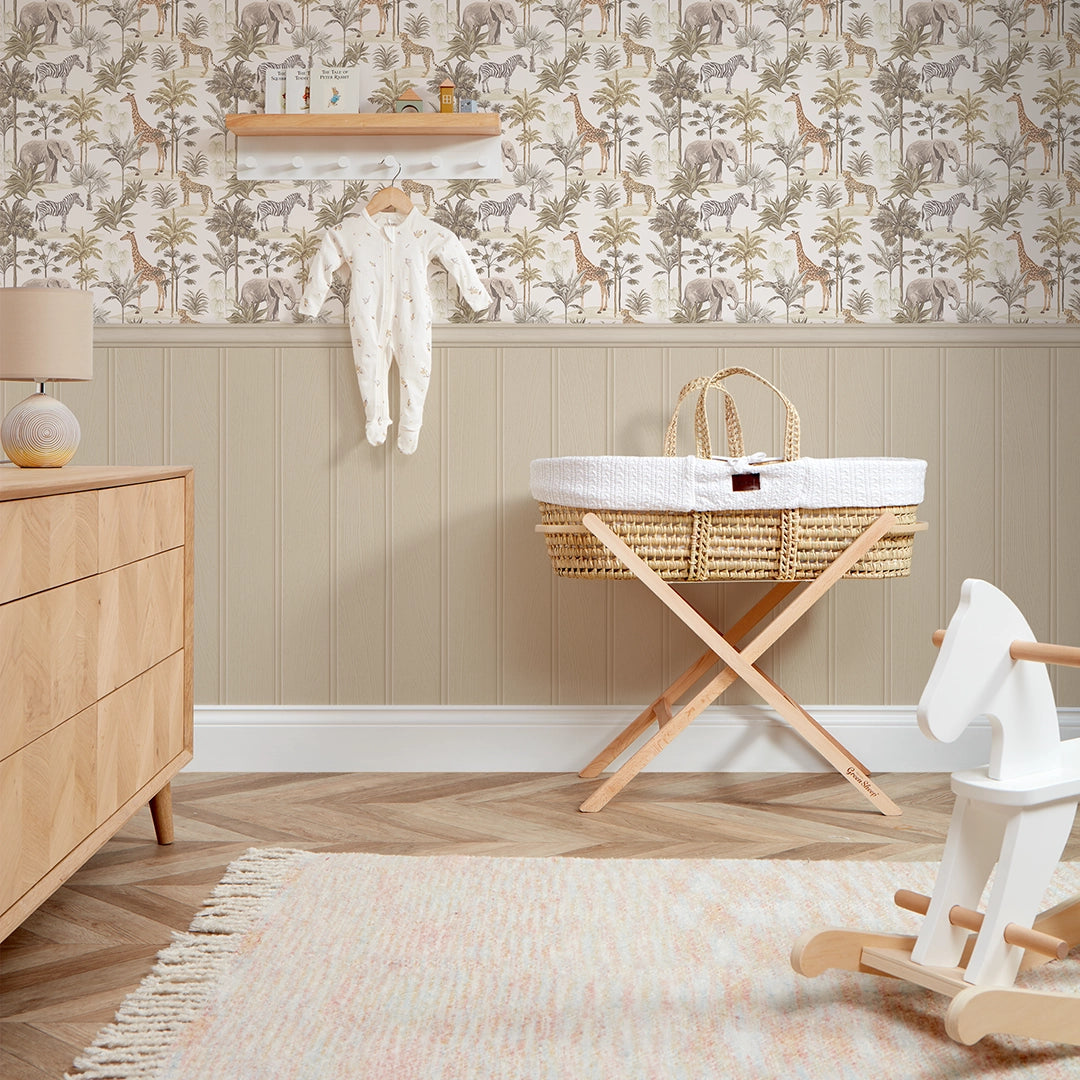 Vintage Explorer Panel Wallpaper in Earthy Tones with Cream Panel