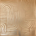 Raffia Curve Wallpaper in Caramel with Gold Foil