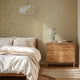 Raffia Curve Wallpaper in Grey with Gold Foil