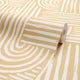 Raffia Curves Wallpaper in Caramel Latte