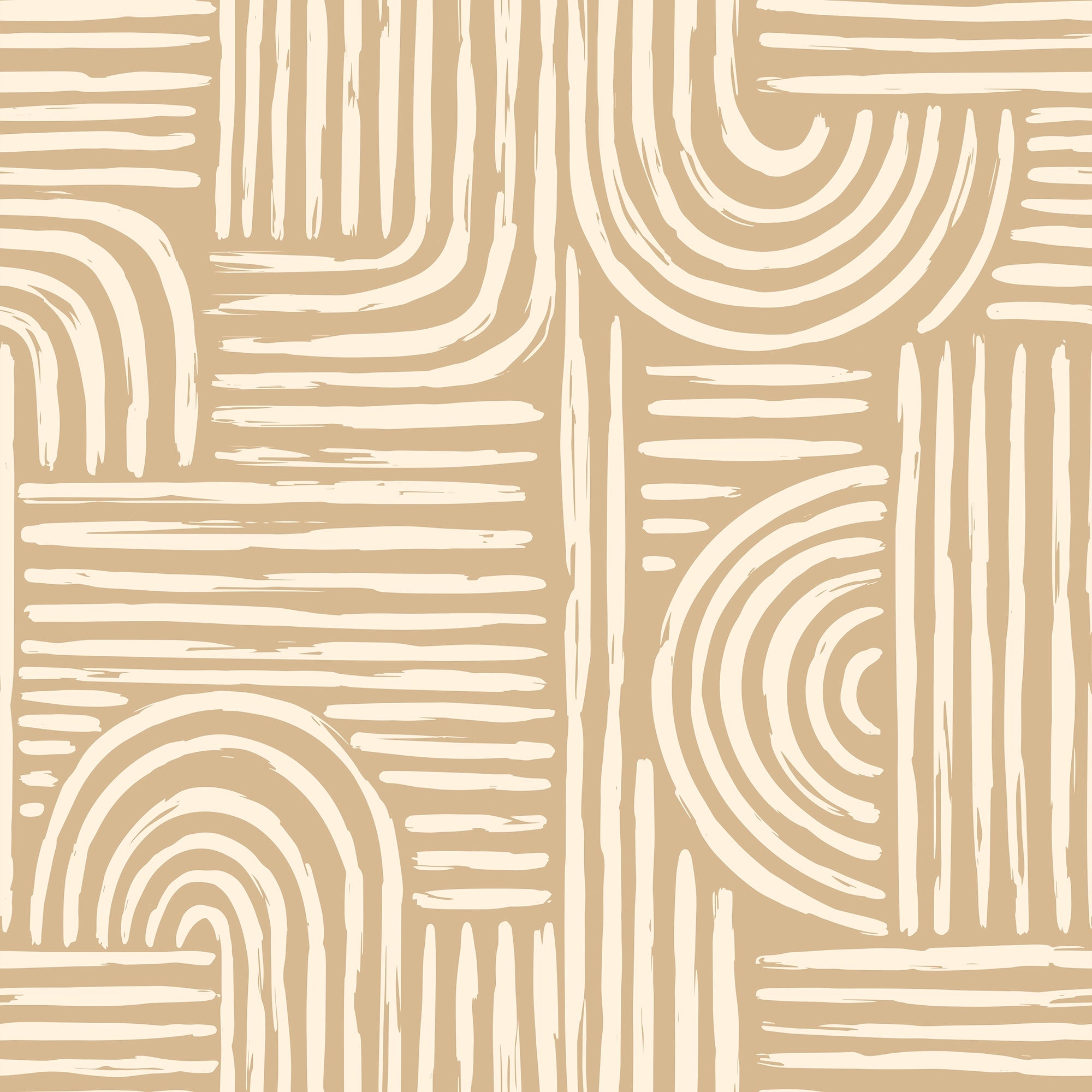 Raffia Curves Wallpaper in Caramel Latte