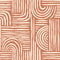 Raffia Curves Wallpaper in Cream on Terracotta