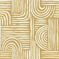 Raffia Curves Wallpaper in Mustard