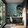 Raffia Curves Wallpaper in Teal