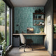 Raffia Curves Wallpaper in Teal