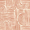 Raffia Curves Wallpaper in Terracotta on Cream