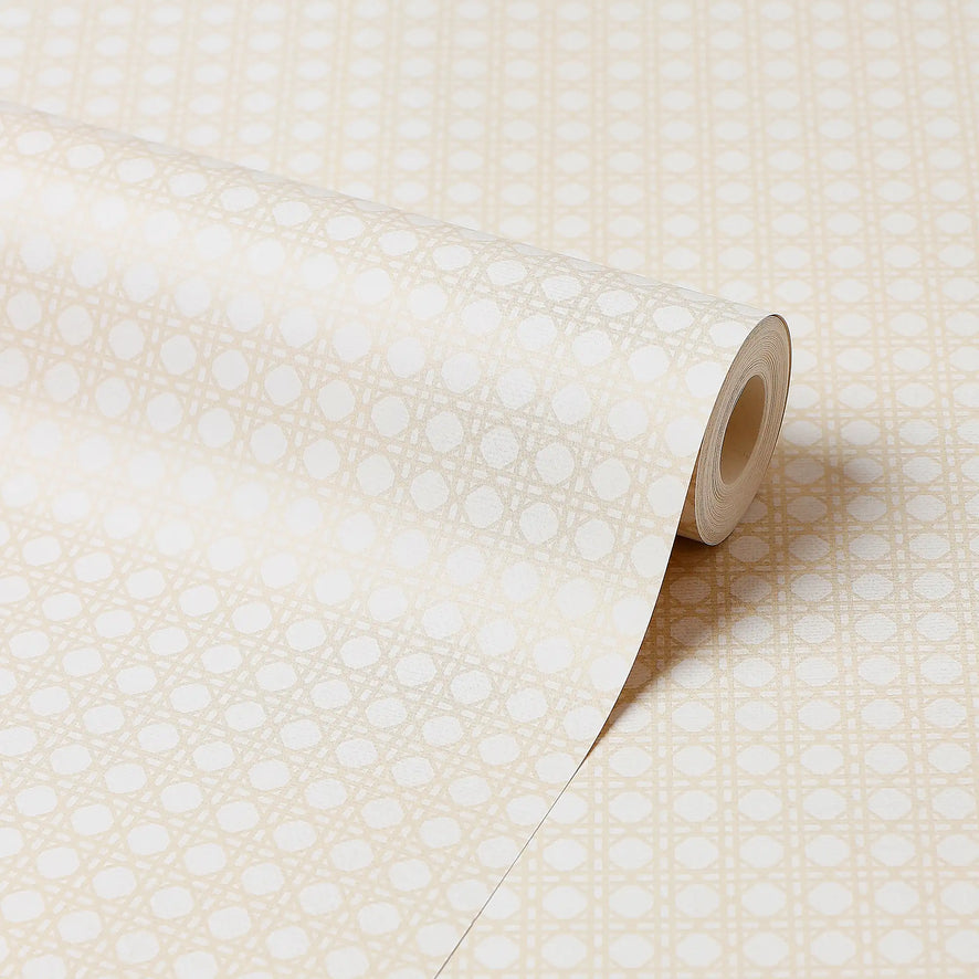 Rattan Wallpaper in Cream