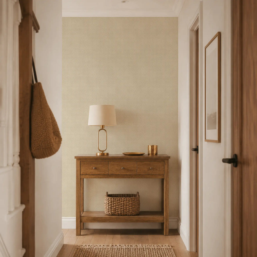 Rattan Wallpaper in Cream