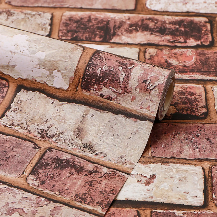 Ancoats Brick Wallpaper in Red