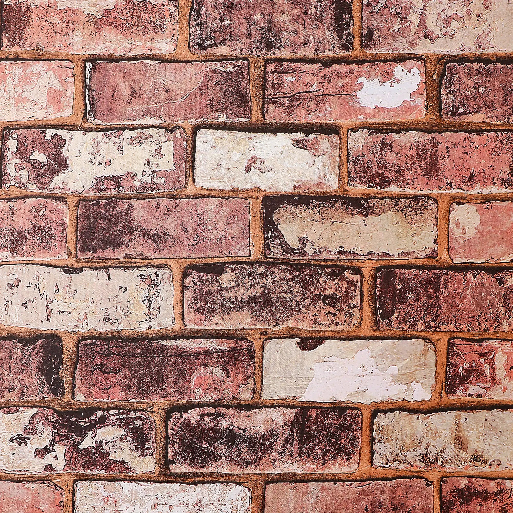 Ancoats Brick Wallpaper in Red