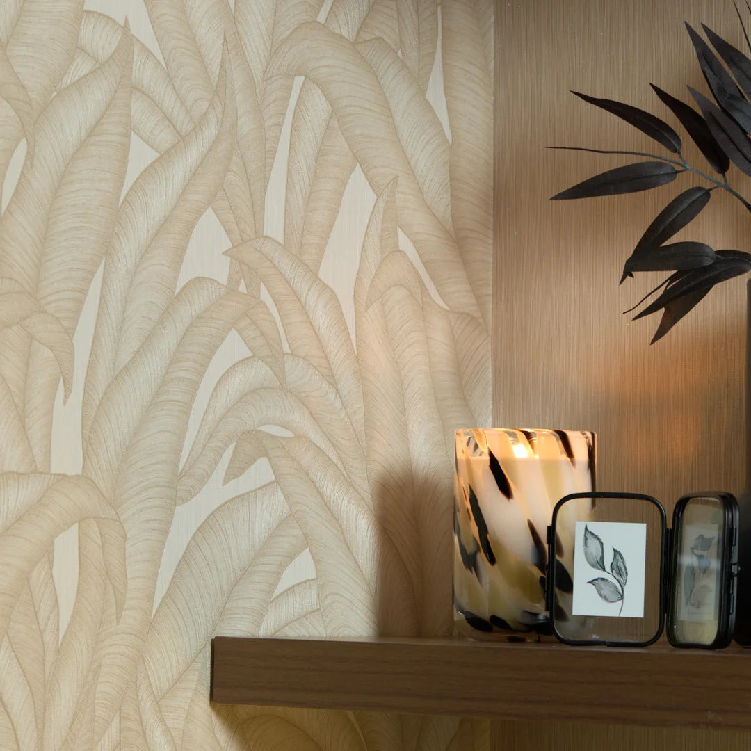 Riviera Tropical Wallpaper in Cream