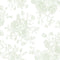 Romantic Roses Wallpaper in Soft Sage on White