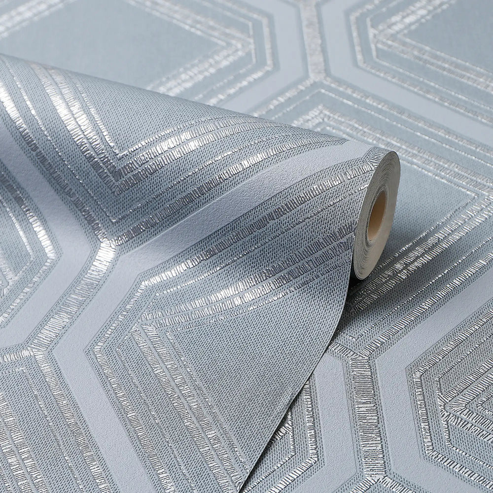 Regal Geo Wallpaper in Slate Grey