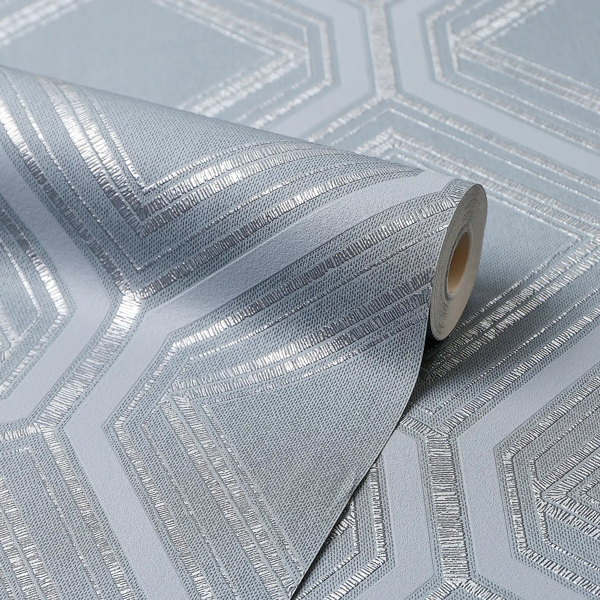 Regal Geo Wallpaper in Slate Grey